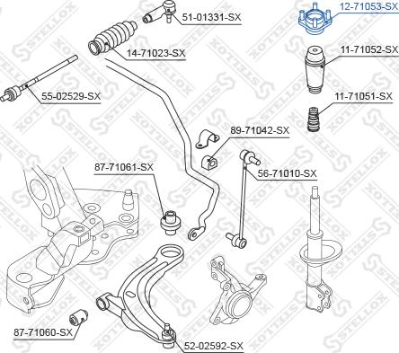 Stellox 12-71053-SX - Опора стійки амортизатора, подушка autocars.com.ua