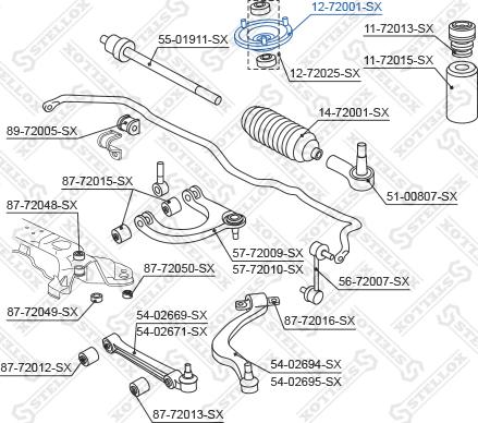 Stellox 12-72001-SX - Опора стойки амортизатора, подушка avtokuzovplus.com.ua