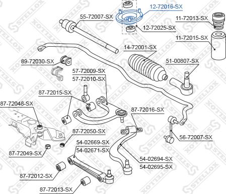 Stellox 12-72016-SX - Опора стойки амортизатора, подушка avtokuzovplus.com.ua