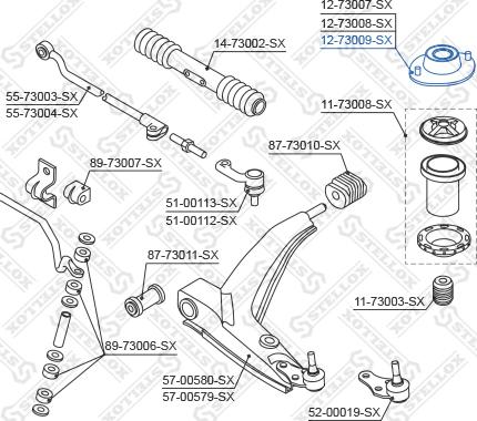 Stellox 12-73009-SX - Опора стойки амортизатора, подушка avtokuzovplus.com.ua