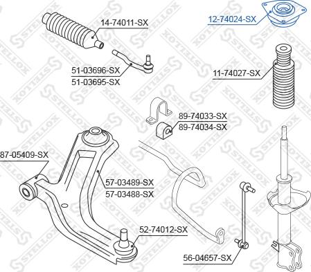 Stellox 12-74024-SX - Опора стойки амортизатора, подушка autodnr.net