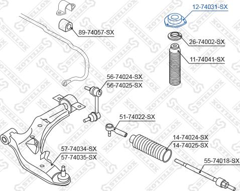 Stellox 12-74031-SX - Опора стойки амортизатора, подушка avtokuzovplus.com.ua