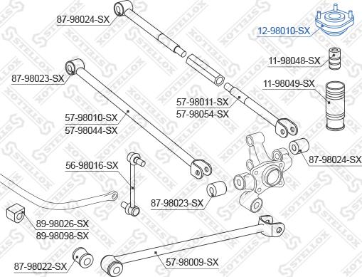 Stellox 12-98010-SX - Опора стойки амортизатора, подушка autodnr.net