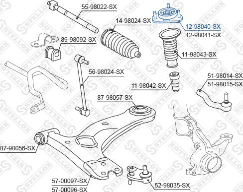 Stellox 12-98040-SX - Опора стойки амортизатора, подушка avtokuzovplus.com.ua