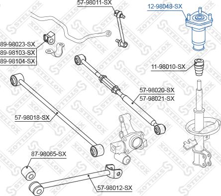 Stellox 12-98048-SX - Опора стійки амортизатора, подушка autocars.com.ua