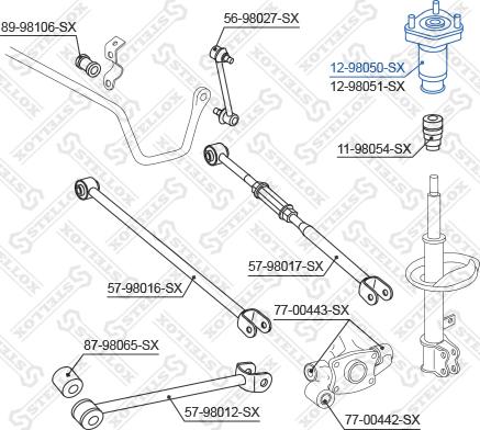 Stellox 12-98050-SX - Опора стійки амортизатора, подушка autocars.com.ua