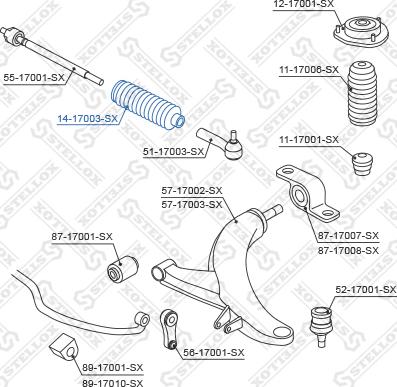 Stellox 14-17003-SX - Пильник, рульове управління autocars.com.ua