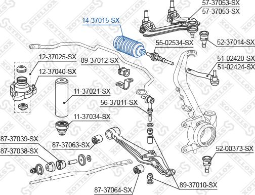 Stellox 14-37015-SX - Пильник, рульове управління autocars.com.ua