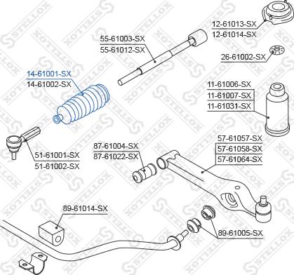 Stellox 14-61001-SX - Пильник, рульове управління autocars.com.ua