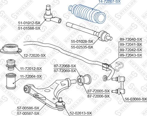 Stellox 14-72007-SX - Пыльник, рулевое управление avtokuzovplus.com.ua