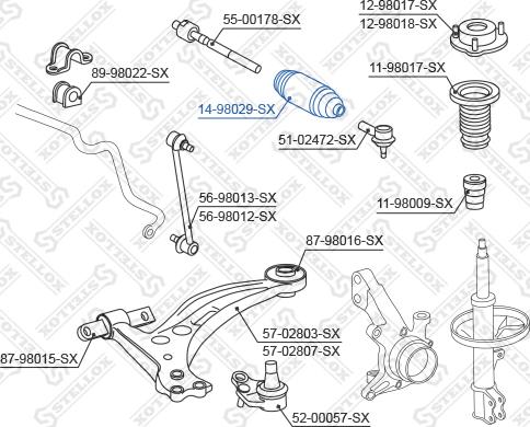 Stellox 14-98029-SX - Пильник, рульове управління autocars.com.ua