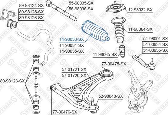 Stellox 14-98033-SX - Пыльник, рулевое управление avtokuzovplus.com.ua