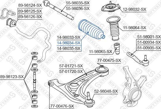 Stellox 14-98034-SX - Пыльник, рулевое управление avtokuzovplus.com.ua