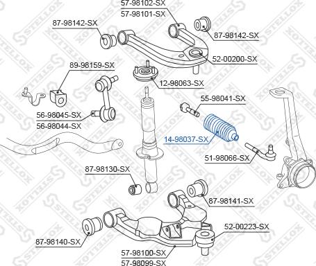 Stellox 14-98037-SX - Пильник, рульове управління autocars.com.ua