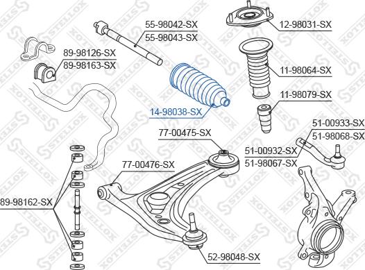 Stellox 14-98038-SX - Пыльник, рулевое управление avtokuzovplus.com.ua