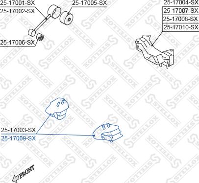 Stellox 25-17009-SX - Подушка, підвіска двигуна autocars.com.ua