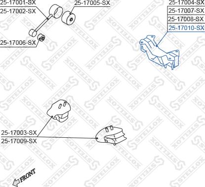 Stellox 25-17010-SX - Подушка, підвіска двигуна autocars.com.ua