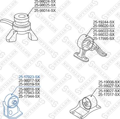 STELLOX 25-17023-SX - Подушка, опора, подвеска двигателя avtokuzovplus.com.ua