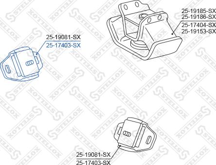 Stellox 25-17403-SX - Подушка, підвіска двигуна autocars.com.ua