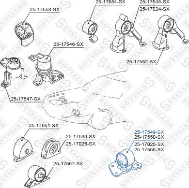 Stellox 25-17549-SX - Подушка, опора, подвеска двигателя avtokuzovplus.com.ua