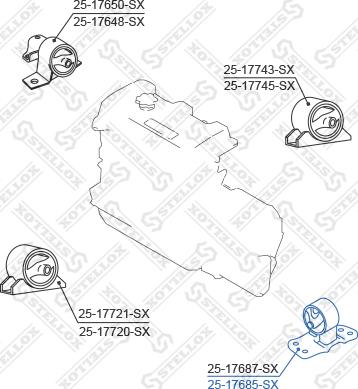 Stellox 25-17685-SX - Подушка, підвіска двигуна autocars.com.ua
