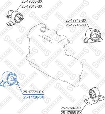 Stellox 25-17720-SX - Опора двигуна Nissan Primera P11 96-01 autocars.com.ua