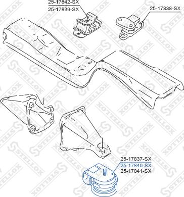 Stellox 25-17840-SX - Подушка, підвіска двигуна autocars.com.ua