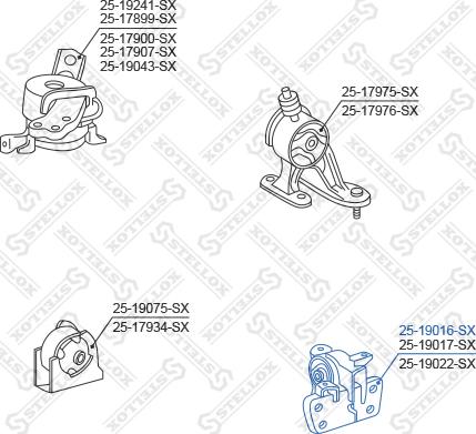 Stellox 25-19016-SX - Подушка, підвіска двигуна autocars.com.ua