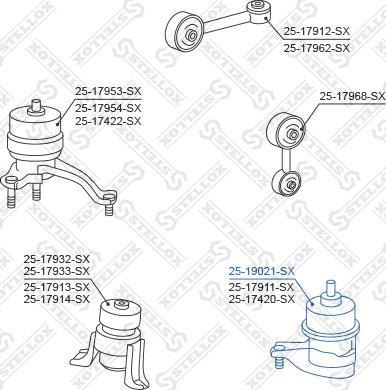 Stellox 25-19021-SX - Подушка, підвіска двигуна autocars.com.ua