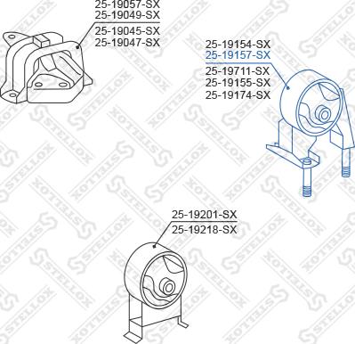 Stellox 25-19157-SX - Подушка, підвіска двигуна autocars.com.ua