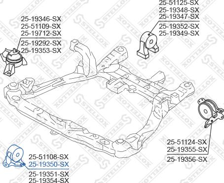 Stellox 25-19350-SX - Подушка, опора, подвеска двигателя avtokuzovplus.com.ua