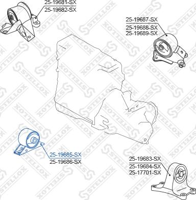 Stellox 25-19685-SX - Подушка, підвіска двигуна autocars.com.ua