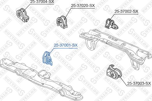 Stellox 25-37001-SX - Подушка, підвіска двигуна autocars.com.ua