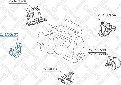 Stellox 25-37005-SX - Подушка, підвіска двигуна autocars.com.ua