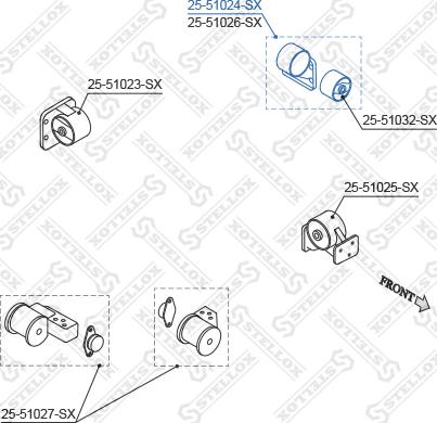 Stellox 25-51024-SX - Подушка, підвіска двигуна autocars.com.ua