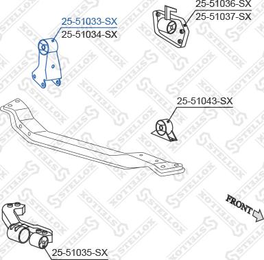 Stellox 25-51033-SX - Подушка, підвіска двигуна autocars.com.ua