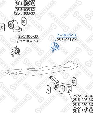 Stellox 25-51039-SX - Подушка, опора, подвеска двигателя avtokuzovplus.com.ua