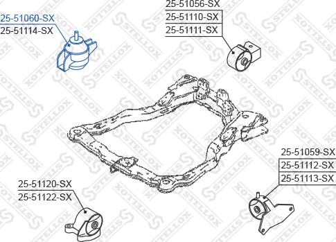 Stellox 25-51060-SX - Подушка, опора, подвеска двигателя avtokuzovplus.com.ua