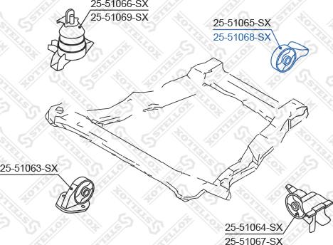 Stellox 25-51068-SX - Подушка, підвіска двигуна autocars.com.ua