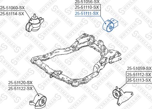 Stellox 25-51111-SX - Подушка, опора, подвеска двигателя avtokuzovplus.com.ua