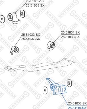 Stellox 25-51119-SX - Подушка, опора, подвеска двигателя avtokuzovplus.com.ua