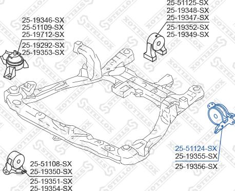 Stellox 25-51124-SX - Подушка, опора, подвеска двигателя avtokuzovplus.com.ua