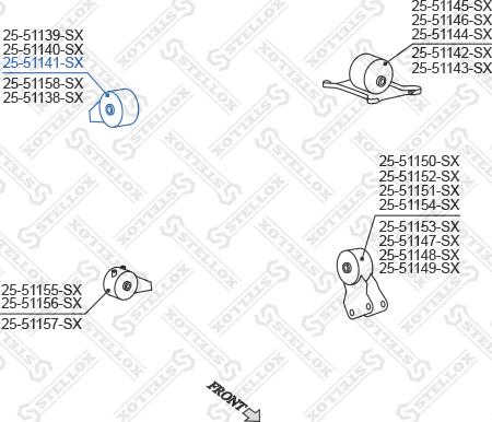 Stellox 25-51141-SX - Подушка, підвіска двигуна autocars.com.ua