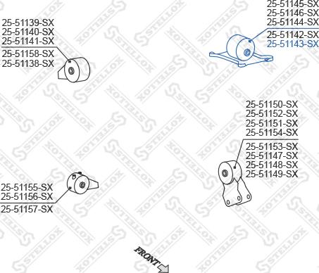 Stellox 25-51143-SX - Подушка, підвіска двигуна autocars.com.ua