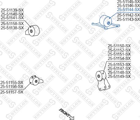 Stellox 25-51144-SX - Подушка, підвіска двигуна autocars.com.ua