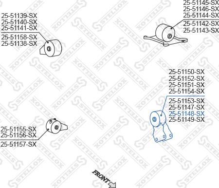 Stellox 25-51148-SX - Подушка, підвіска двигуна autocars.com.ua