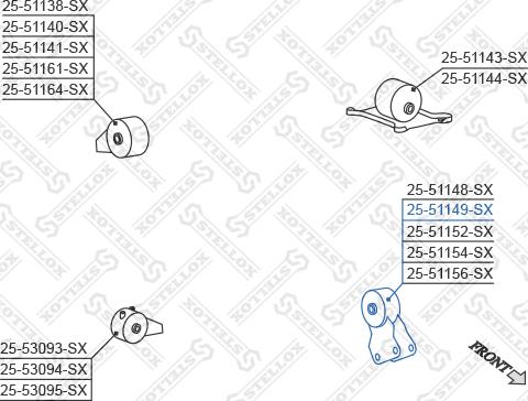 Stellox 25-51149-SX - Подушка, підвіска двигуна autocars.com.ua