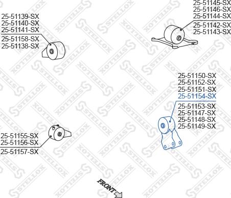 Stellox 25-51154-SX - Подушка, підвіска двигуна autocars.com.ua