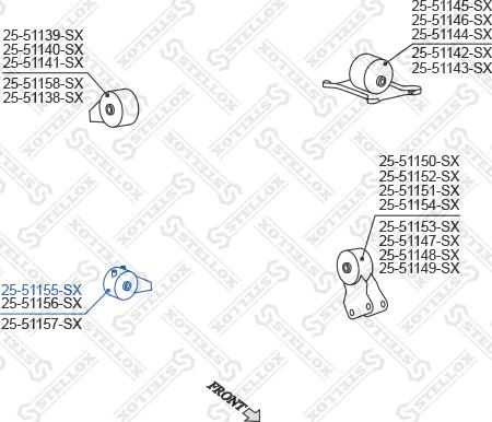 Stellox 25-51155-SX - Подушка, підвіска двигуна autocars.com.ua