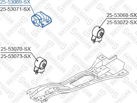 Stellox 25-53069-SX - Подушка, підвіска двигуна autocars.com.ua